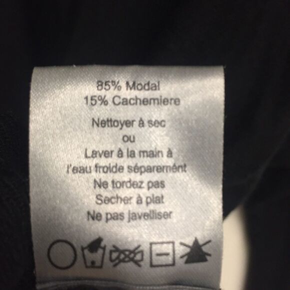 LINE THE LABEL KNITWEAR Cashmere Cowl Neck Dolman Sleeve Sweater Black S - Picture 8 of 8